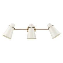 Golden 2122-BA3 MBS-GE - Golden Lighting Reeva 3-light Vanity in Modern Brass and Glossy Ecru shade